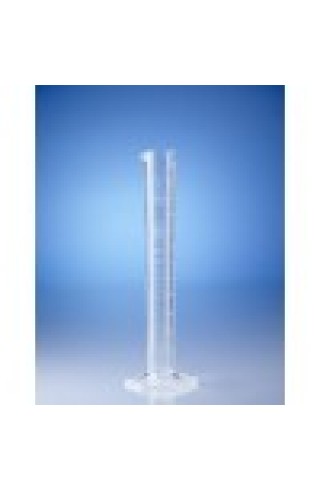 Цилиндр мерный высокий прозрачный, 2000 мл, с 6-гранным основанием, пластиковый PMP, класс A, с рельефной градуировкой (65395) (Vitlab)