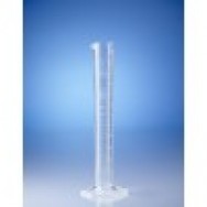Цилиндр мерный высокий прозрачный, 250 мл, с 6-гранным основанием, пластиковый PMP, класс A, с рельефной градуировкой (65095) (Vitlab)