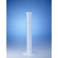 Цилиндр мерный высокий прозрачный, 100 мл, с 6-гранным основанием, пластиковый PP, класс B, с рельефной градуировкой (649941) (Vitlab)