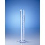 Цилиндр мерный высокий прозрачный, 100 мл, с 6-гранным основанием, пластиковый SAN, класс B, с рельефной градуировкой (64991) (Vitlab)