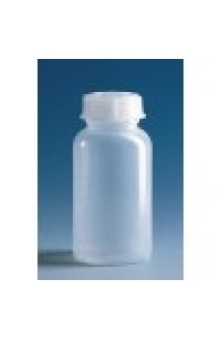Бутылка широкогорлая, 50 мл, пластиковая PE-LD, с завинчивающейся крышкой PE-LD (139393) (Vitlab)
