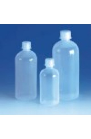Бутылка узкогорлая круглая, 100 мл, пластиковая PE-LD, с завинчивающейся крышкой PP (94689) (Vitlab)