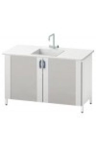 Стол-мойка ЛАБ-PRO МО 120.75.90 F26/34 (1 чаша FRIDURIT глубиной 250мм, столешница - FRIDURIT 26/34мм, с бортиком)