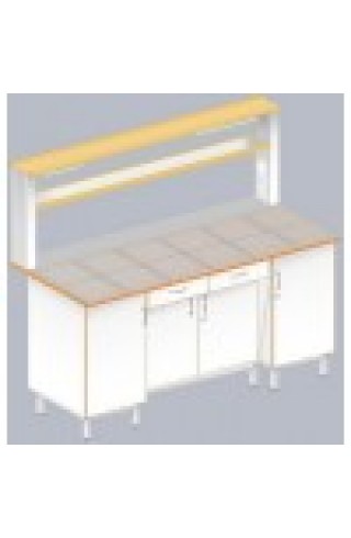 Стол пристенный физический с закрытой тумбой ЛАБ-1800 ПКТ (Керам. плитка)