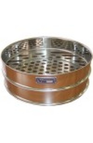 Сито лабораторное металлическоеС30/100 (перфорир. полотно, квадр. ячейка 4 мм, нерж. сталь)
