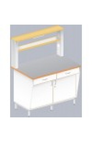 Стол пристенный физический с закрытой тумбой ЛАБ-1500 ПТТ (TRESPA)